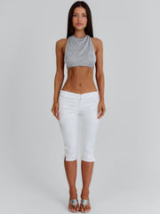 ANA CROP TOP SILVER