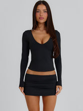 BARE LONG SLEEVE TOP BLACK