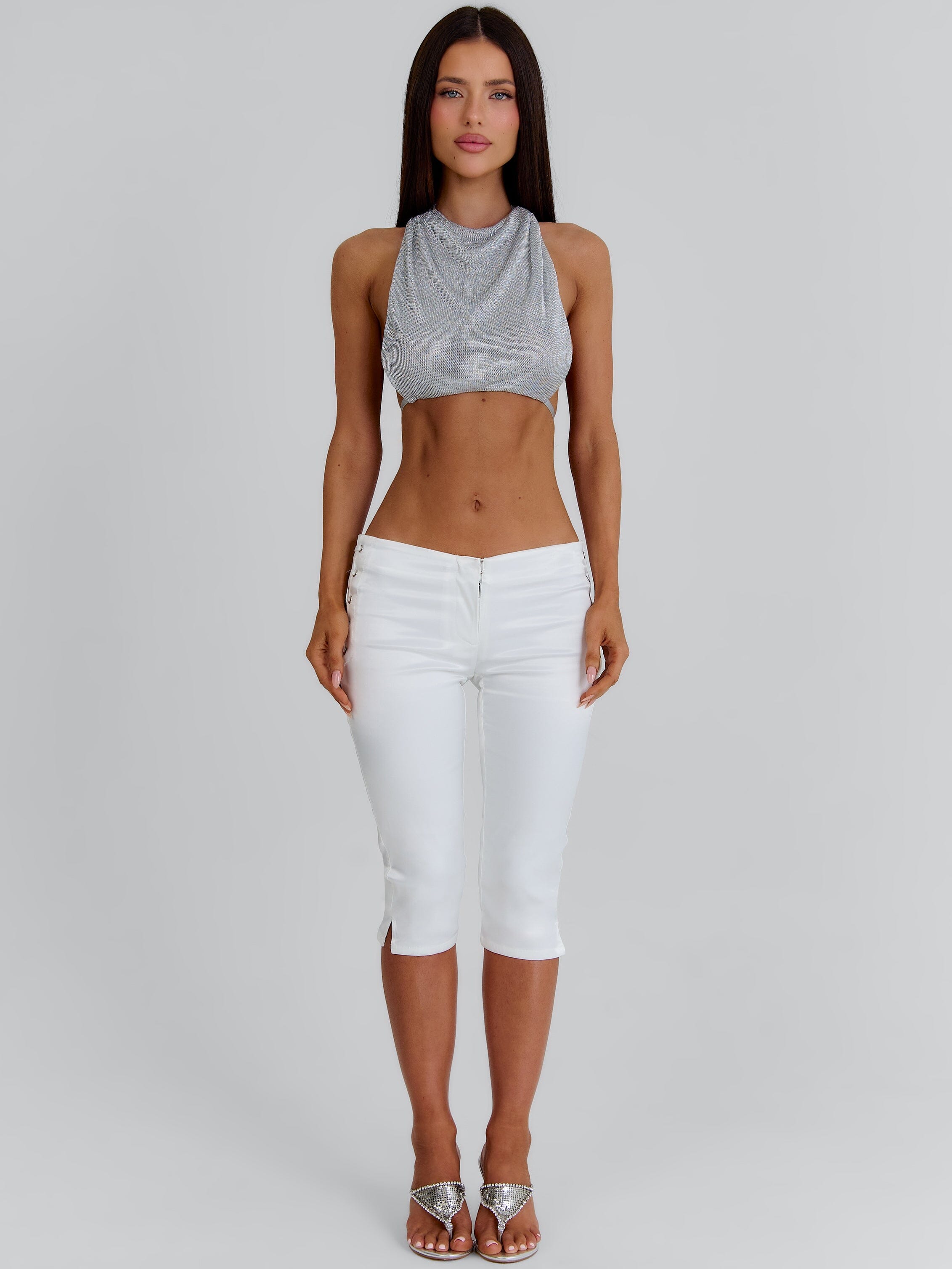 ANA CROP TOP SILVER