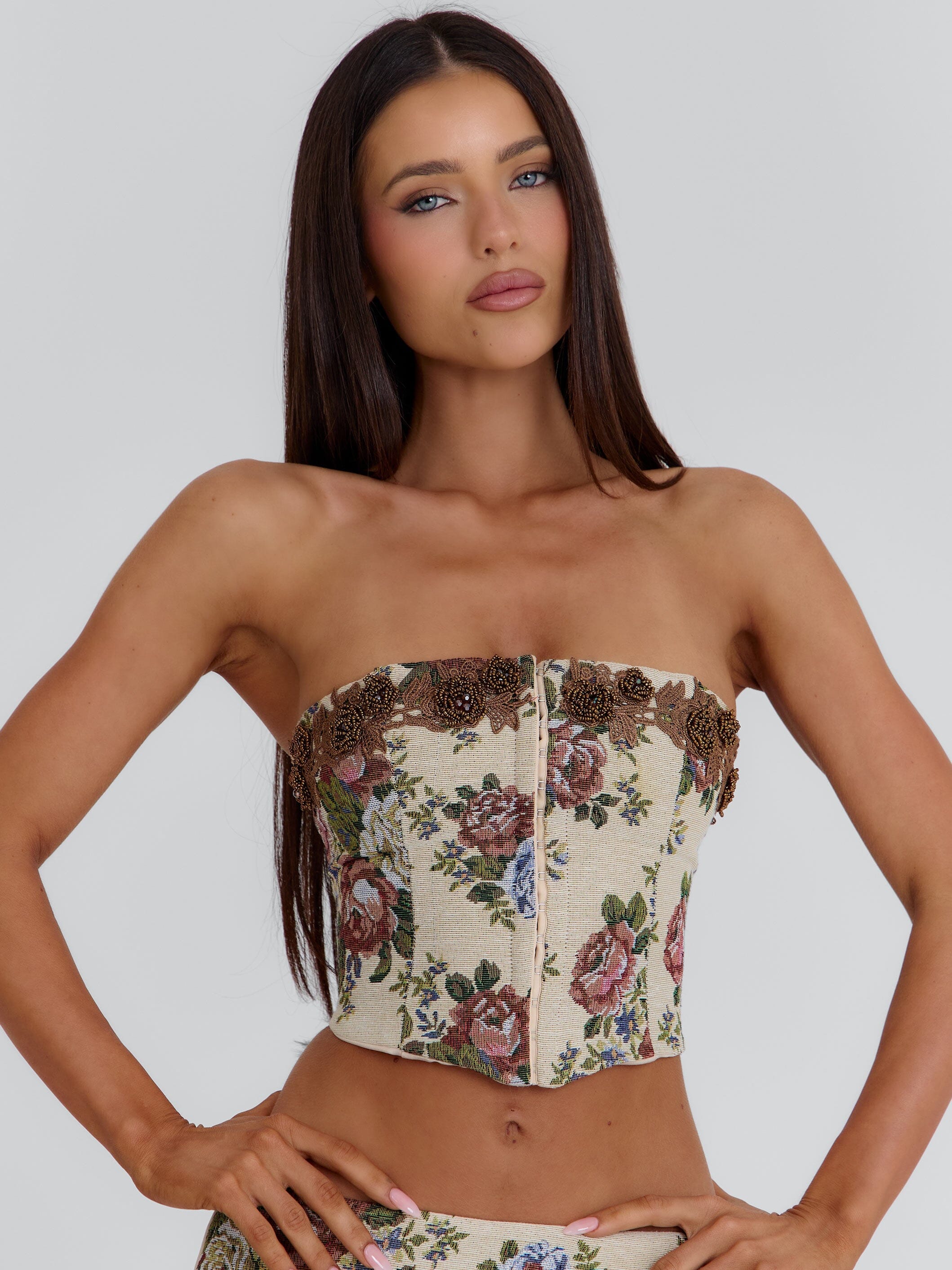 DEIRDRE CORSET TOP BEIGE